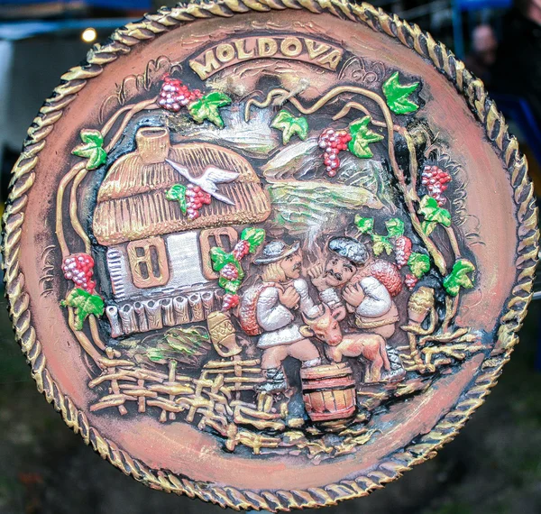 Decorative clay plates Moldova Stock Photo