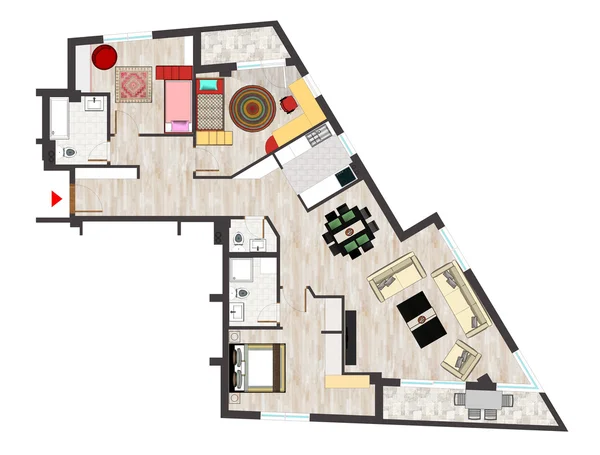 Huis floor plan — Stockfoto