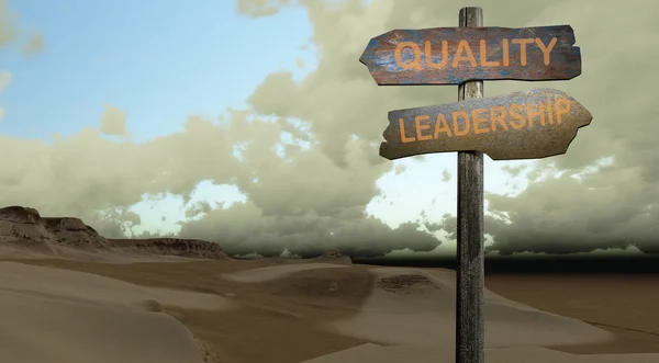 Знак качества направления - лидерство — стоковое фото