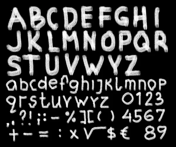 Elle çizilmiş alfabe tasarım siyah — Stok fotoğraf