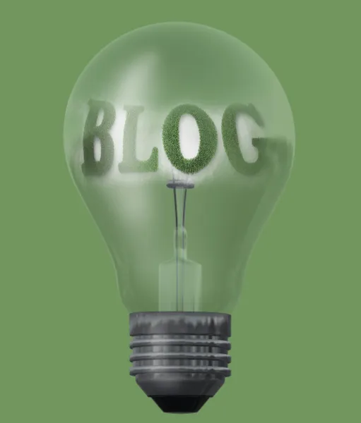 Light bulb with text blog — Stock Photo, Image