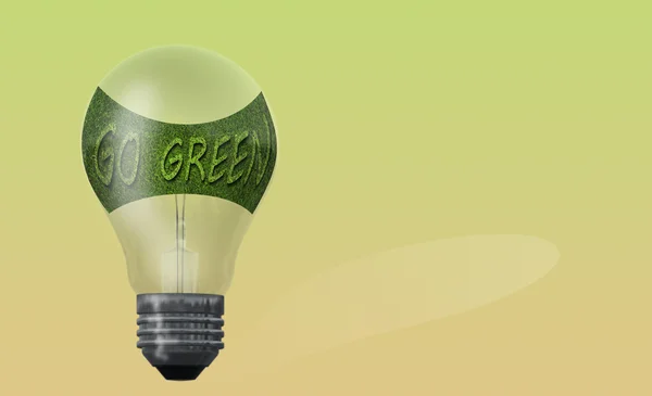 Light bulb with text go green — Stock Photo, Image
