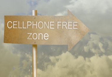 pas metal ile metin cep telefonu ücretsiz zon ile yapılan yön işareti