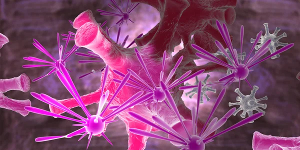 Digitální 3D ilustrace nádorových buněk v lidském těle — Stock fotografie