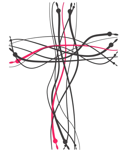 Cruz hecha de línea — Archivo Imágenes Vectoriales