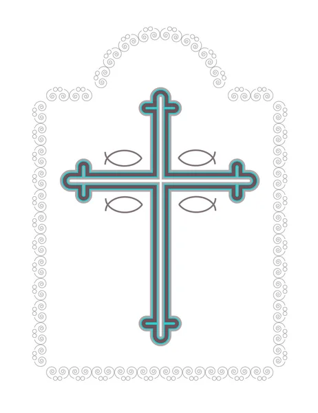 Символ рыбы крест-накрест — стоковый вектор
