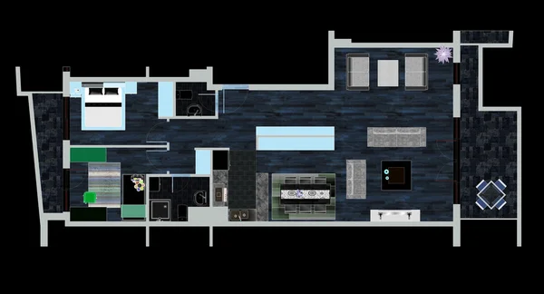 Huis floor plan — Stockfoto