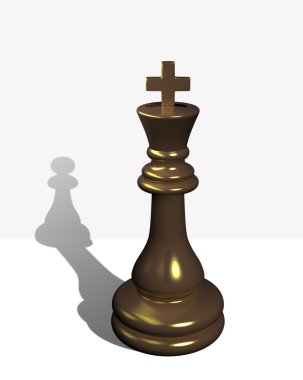 bir piyon gölge ile satranç king