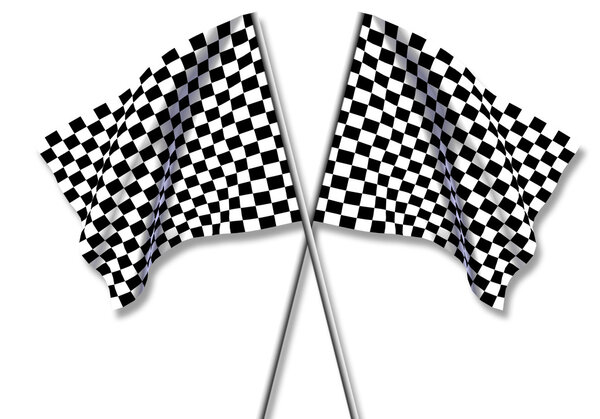 Two large Checkered Flag