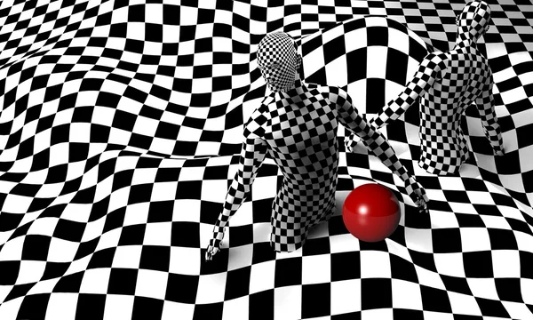 Black end white checkered man — Stock Photo, Image