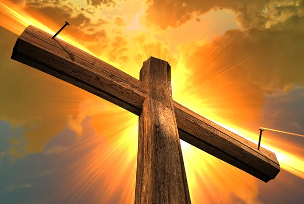 Drewniany krzyż — Zdjęcie stockowe