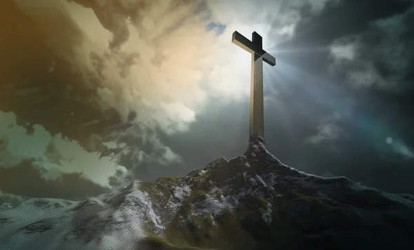 Cross on the hill — Stock Photo, Image