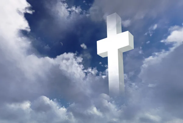 Белый христианский крест — стоковое фото