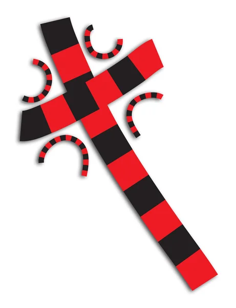 Червоно-чорний абстрактний хрест — стокове фото
