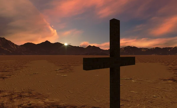 Kreuz bei Sonnenuntergang — Stockfoto