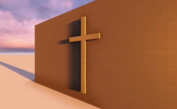 Cross on the wall — Stock Photo, Image