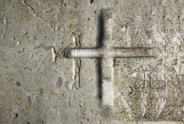 Old Wall With Cross — Stock Photo, Image