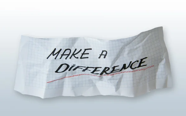 Word" make a difference "  on torn paper — Stock Photo, Image