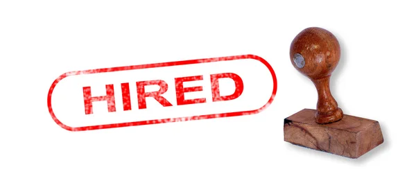 HIRED Rubber Stamp — Stock Photo, Image