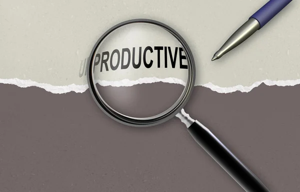 Das Wort unproduktiv für produktiv ändern — Stockfoto