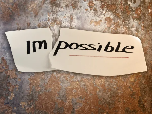 Palabra imposible transformada en posible —  Fotos de Stock