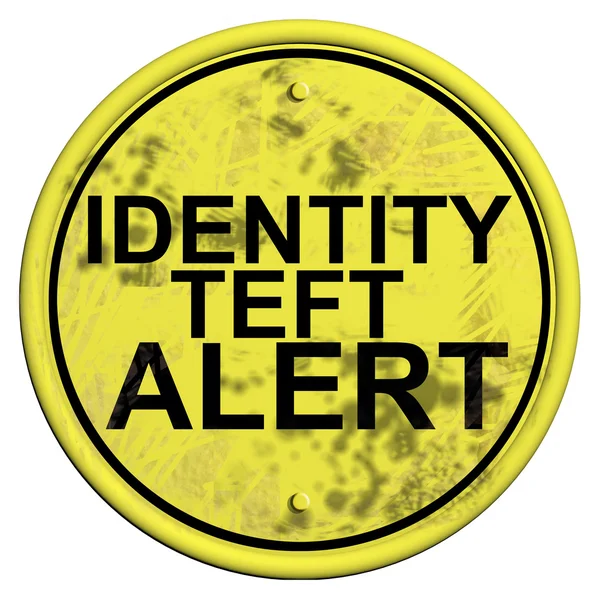 Signe d'avertissement avec mot Alerte vol d'identité — Photo