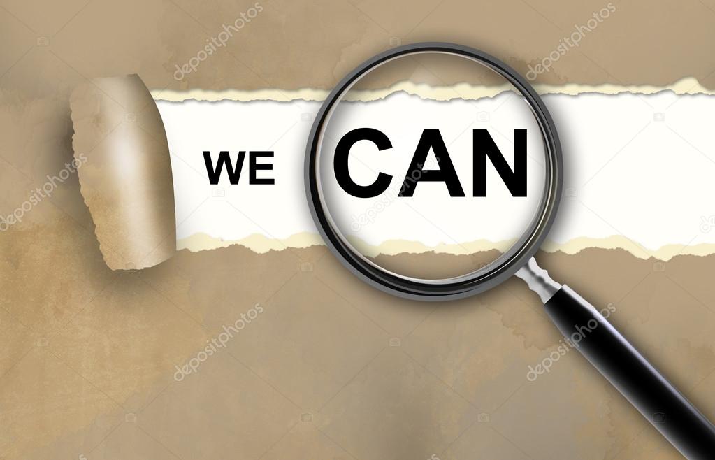 we can and magnifying glass
