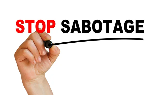 STOP SABOTAGE — Stock Photo, Image