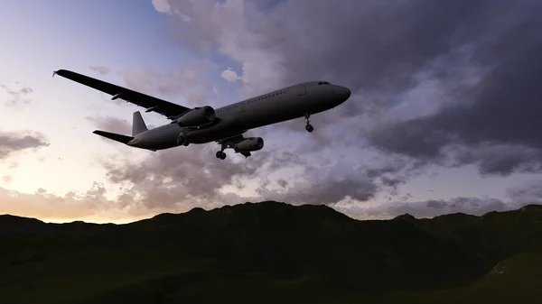 Vliegtuig vliegen — Stockfoto