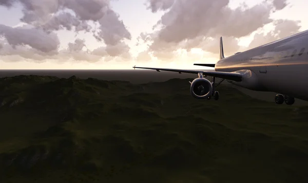Vliegtuig vliegen — Stockfoto