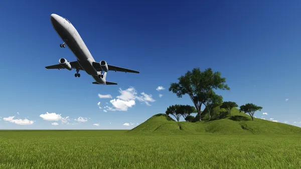 Plane flying — Stock Photo, Image