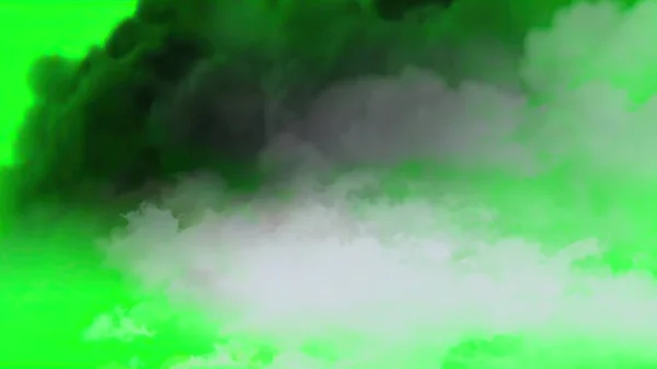 3Dイラスト 緑の画面に雲の効果 — ストック写真