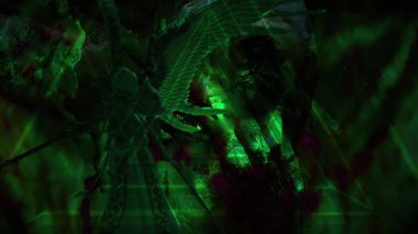 3D illüstrasyon - Ölüm Meleği ellerinde kılıçlarla