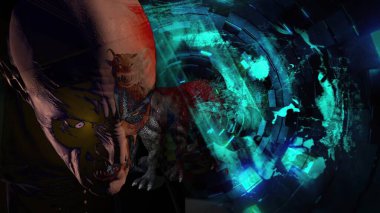 3D illüstrasyon - Korkunç grunge geçmişiniz için harika