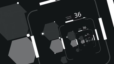 3D illüstrasyon - HUD yakınlaştır. Geleceğin teknolojik arayüzünde uçuyor.