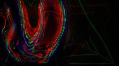 3D illüstrasyon - Soyut Psikedelik ve Garip Dijital Fütüristik Arkaplan 