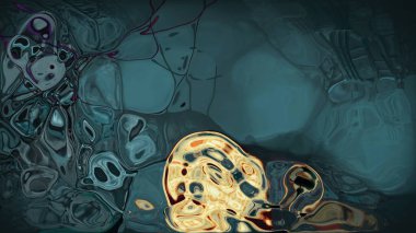 3D illüstrasyon - Soyut Psikedelik ve Garip Dijital Fütüristik Arkaplan 