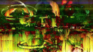 3d illüstrasyon - Soyut Ekran Dijital Piksel Sıralama 