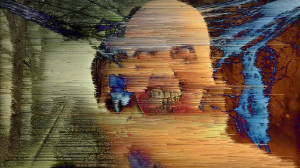 Ілюстрація Абстрактний Екран Цифровий Піксель Сортування — стокове фото