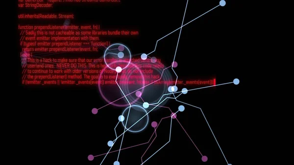 Illustratie Futuristische Hud Interface Hacker Code Een Computer Scherm Terminal — Stockfoto