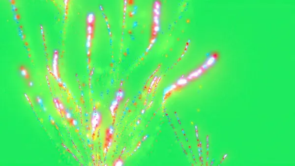 Illustration Magisches Feuerwerk Mit Partikeln Und Funken Auf Grünem Bildschirm — Stockfoto