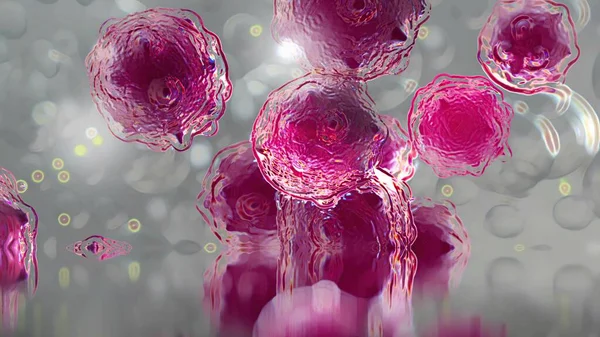 Ilustración Una Célula Cancerosa Dañada Que Desintegra Condición Congelada —  Fotos de Stock