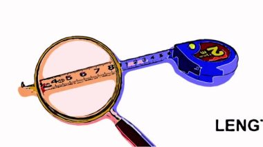  Çizgi roman tarzında 2d animasyon - Beyaz arkaplanda izole edilmiş mezura ve sözcük uzunluğu önemli değil