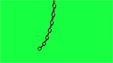 Çizgi roman tarzında 2d animasyon - yeşil ekranda izole edilmiş metal zincir salınımı