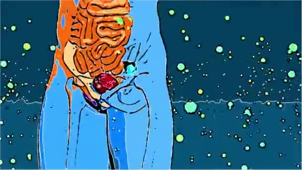 Animasi Dalam Gaya Komik Imunitas Terhadap Penyakit Dengan Partikel — Stok Video