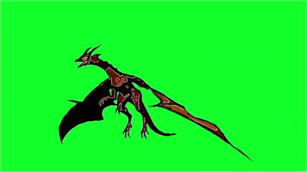 Animação Estilo Cômico Dragão Mosca — Vídeo de Stock