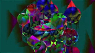 Yapışkan manyetik kürelerin ve yüzen topların komik bir şekilde birbirlerine çarpıp ittikleri animasyon