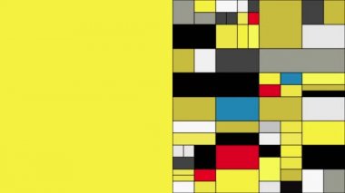 animasyon - Renkli dikdörtgenler mondrian stil sanat illüstrasyonu