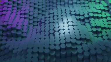 3D, dikdörtgen geometri ilkel formlarından oluşan dalgalarla soyut arkaplan oluşturur..