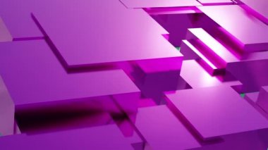 3D, dikdörtgen geometri ilkel formlarından oluşan soyut arkaplan çizimi yukarı ve aşağı giden